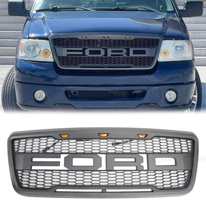2004-2008 Ford F150 Raptor Style Grille Black/Grey Black Choose
