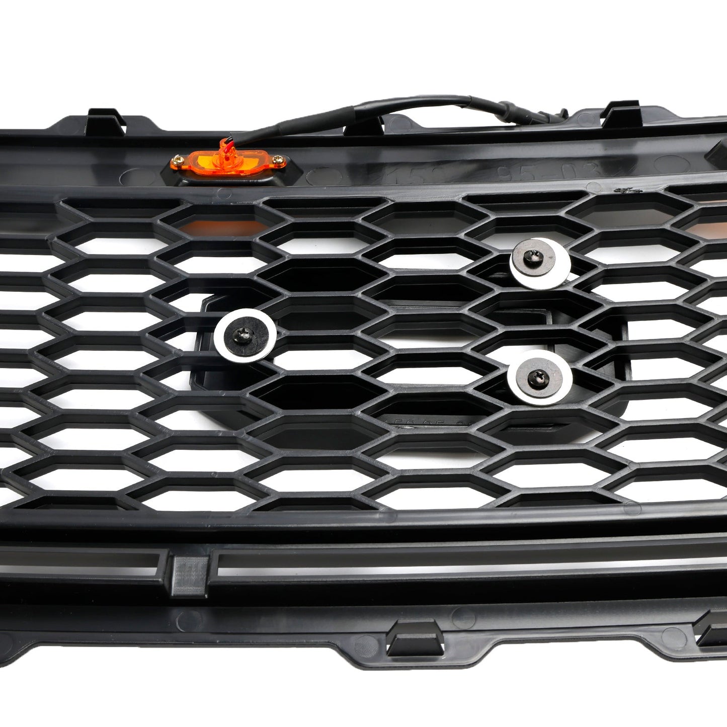 1999-2003 Raptor Style Ford F150 Matt Black Front Grill Replacement Honeycomb Grille + LED Light + Letter