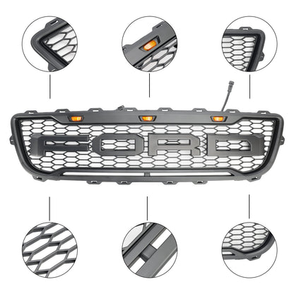 1999-2003 Ford F150 W/ Led Matte Black Front Honeycomb Bumper Grille Grill Generic