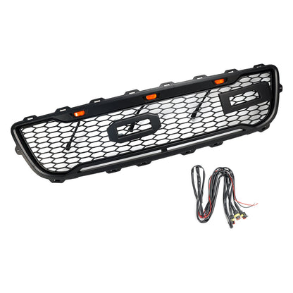 1999-2003 Raptor Style Ford F150 Matt Black Front Grill Replacement Honeycomb Grille + LED Light + Letter
