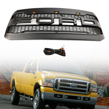 Ford F250 F350 2005-2007 Super Duty Front Bumper Grill Grille W/ LED Generic