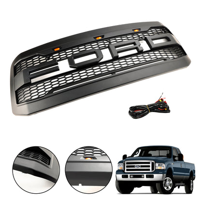 Ford F250 F350 2005-2007 Super Duty Front Bumper Grill Grille W/ LED Generic