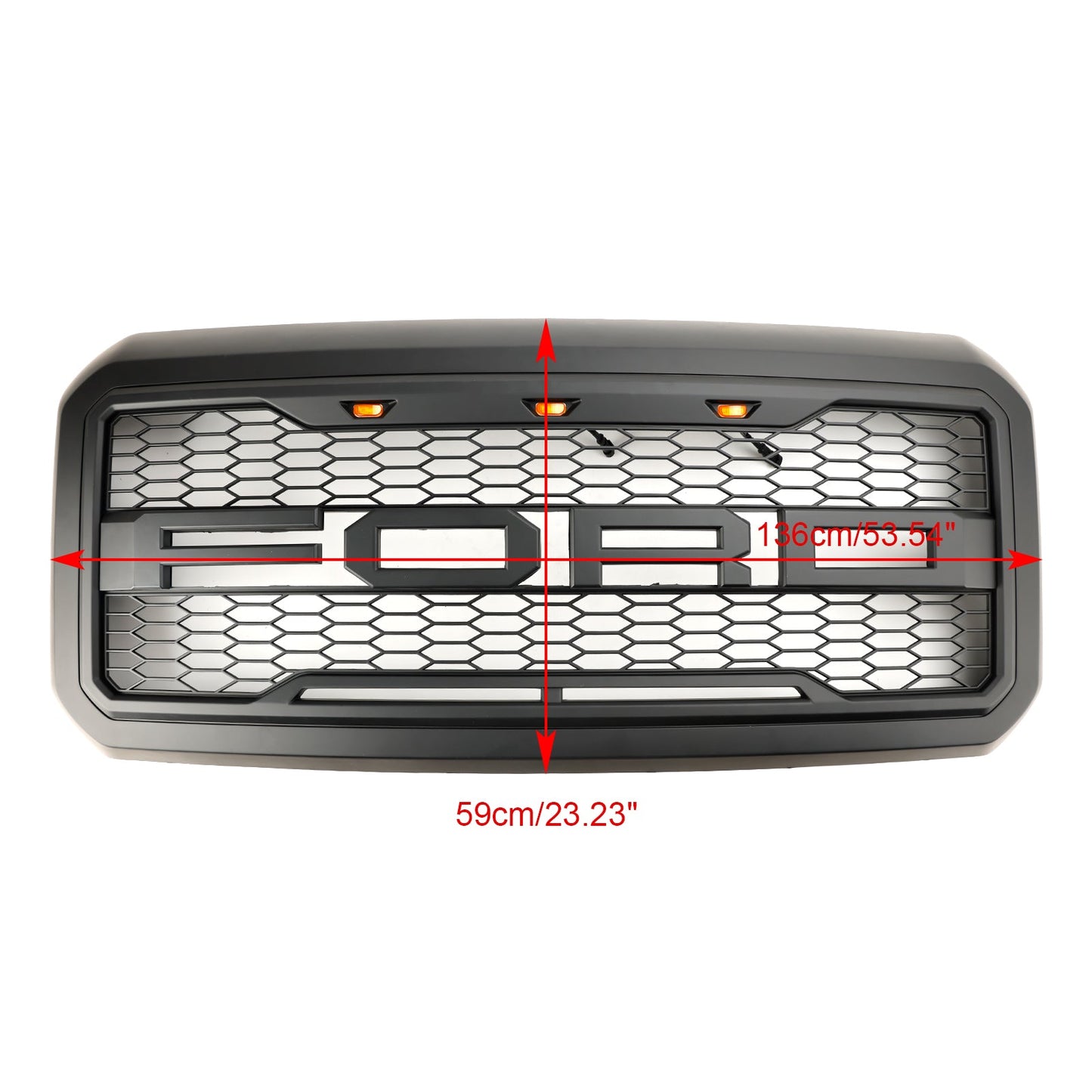Raptor Grill For 2011-2016 Ford 250 350 450 550 Super Duty Front Bumper Honeycomb Black Grille W/ LED & Letter