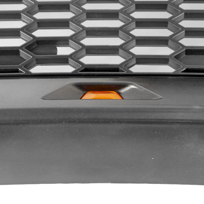 2009-2014 Raptor Style Grill Ford F150 Gray Black Front Bumper Replacement Grille W/ LED & Letter