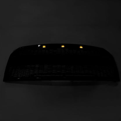 2009-2014 Ford F150 Raptor Style Grille W/ LED Light Front Bumper Matte Black / Glossy Black / Gray Honeycomb Grill