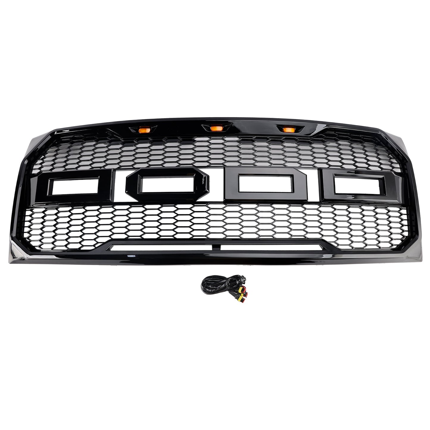 2009 2010 2011 2012 2013 2014 Ford F150 Front Glossy Black Grille Front Bumper Air Intake Radiator Grill