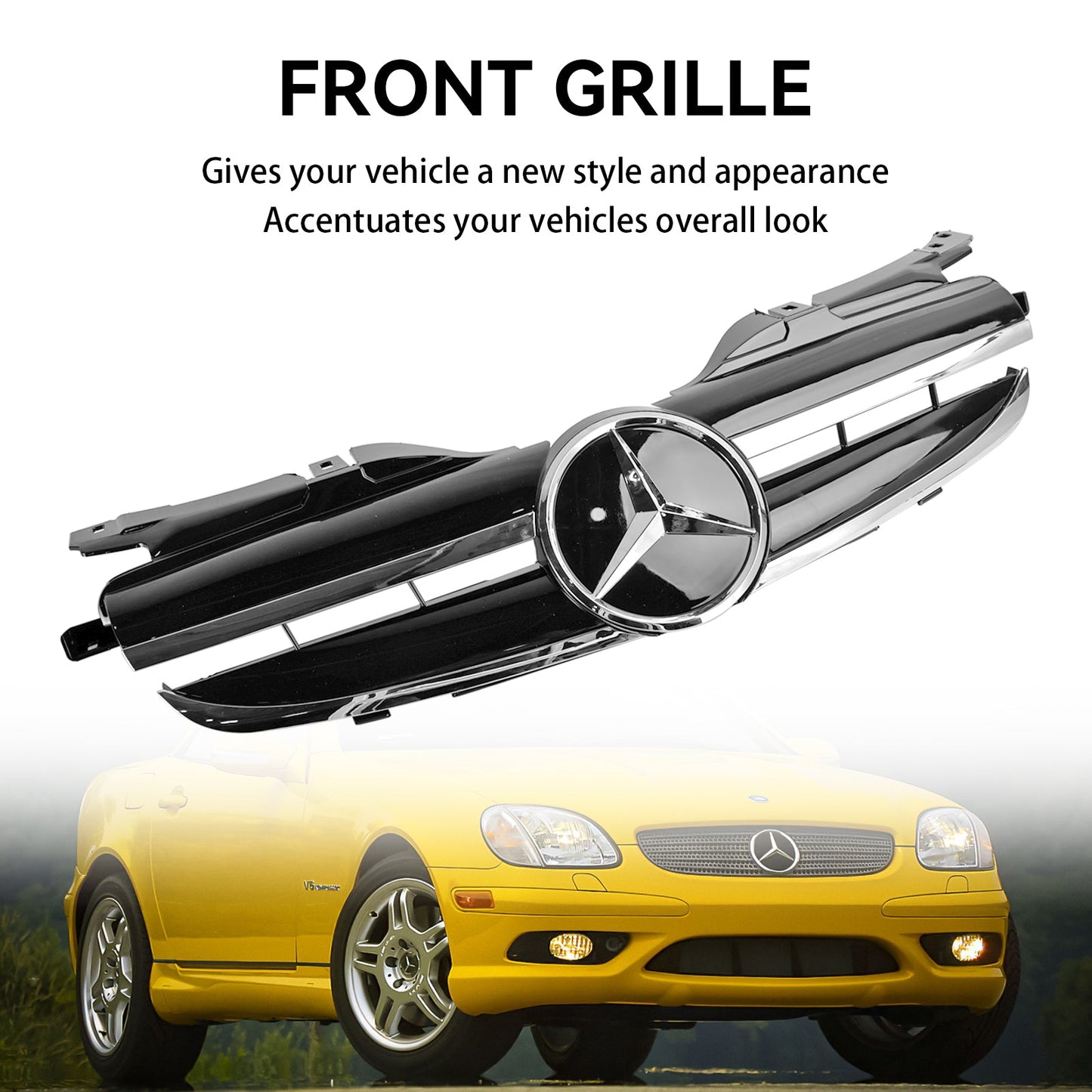 1998-2004 Mercedes Benz SLK-Class R170 SLK320 SLK230 SLK200 Front Bumper Grille Black Grill