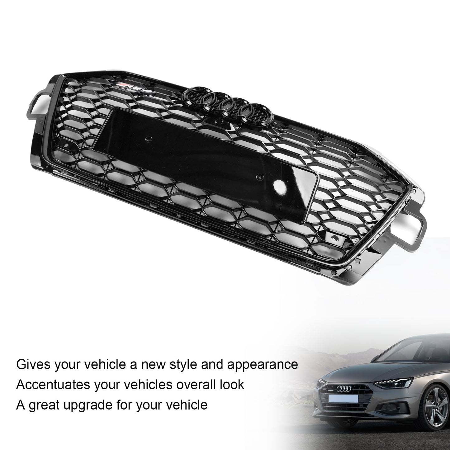 2020-2022 Audi A4 B9.5 A4 S-Line S4 RS4 Style Front Bumper Grill Replacement Black Grille