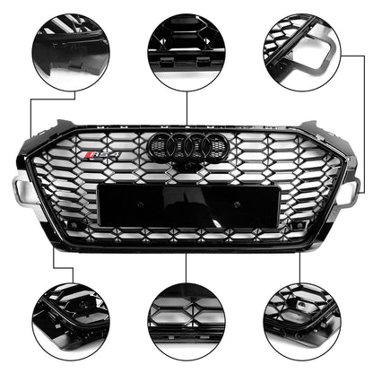 2020-2022 Audi A4 B9.5 A4 S-Line S4 RS4 Style Front Bumper Grill Replacement Black Grille
