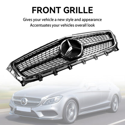 2011-2014 Mercedes Benz CLS W218 C218 X218 CLS250/350/400/500/550 Diamond / AMG Style Grille Front Bumper Black Grill