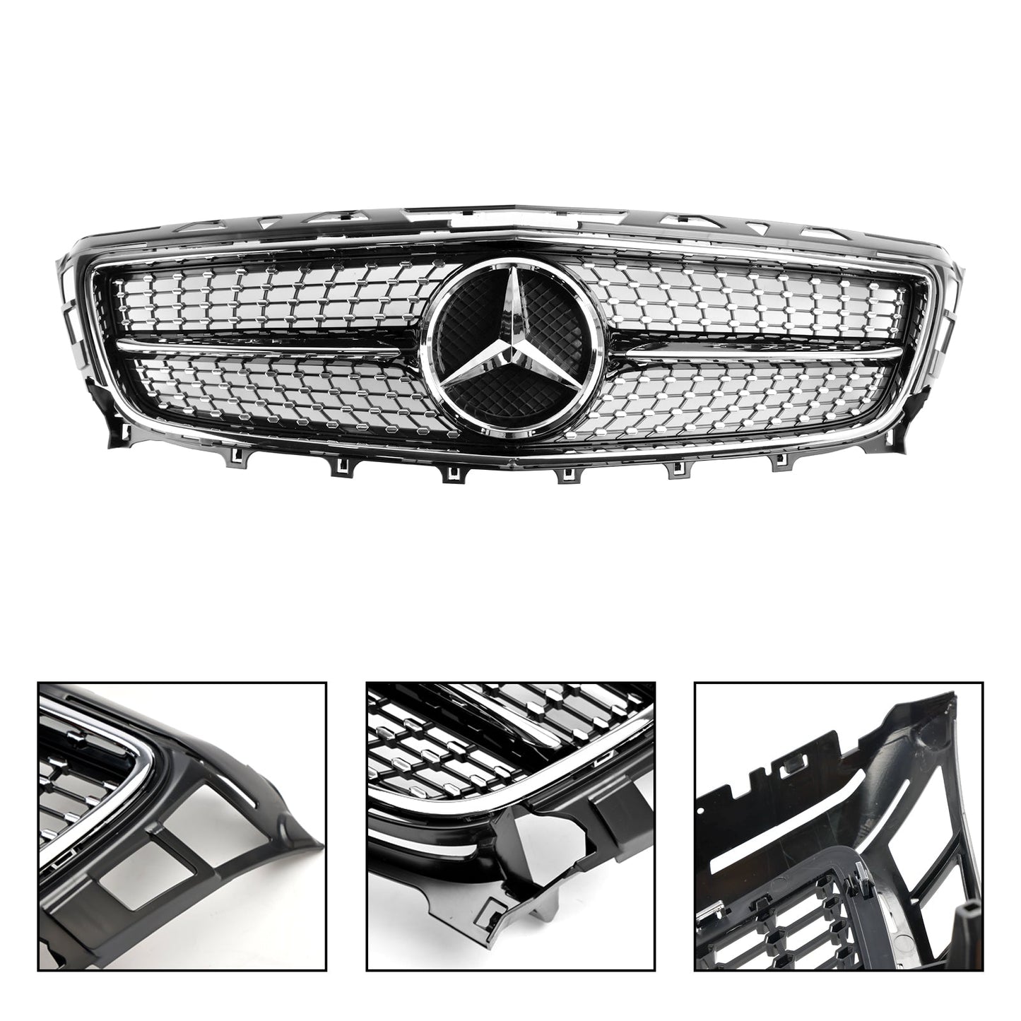 2011-2014 Mercedes Benz CLS W218 C218 X218 CLS250/350/400/500/550 Diamond / AMG Style Grille Front Bumper Black Grill