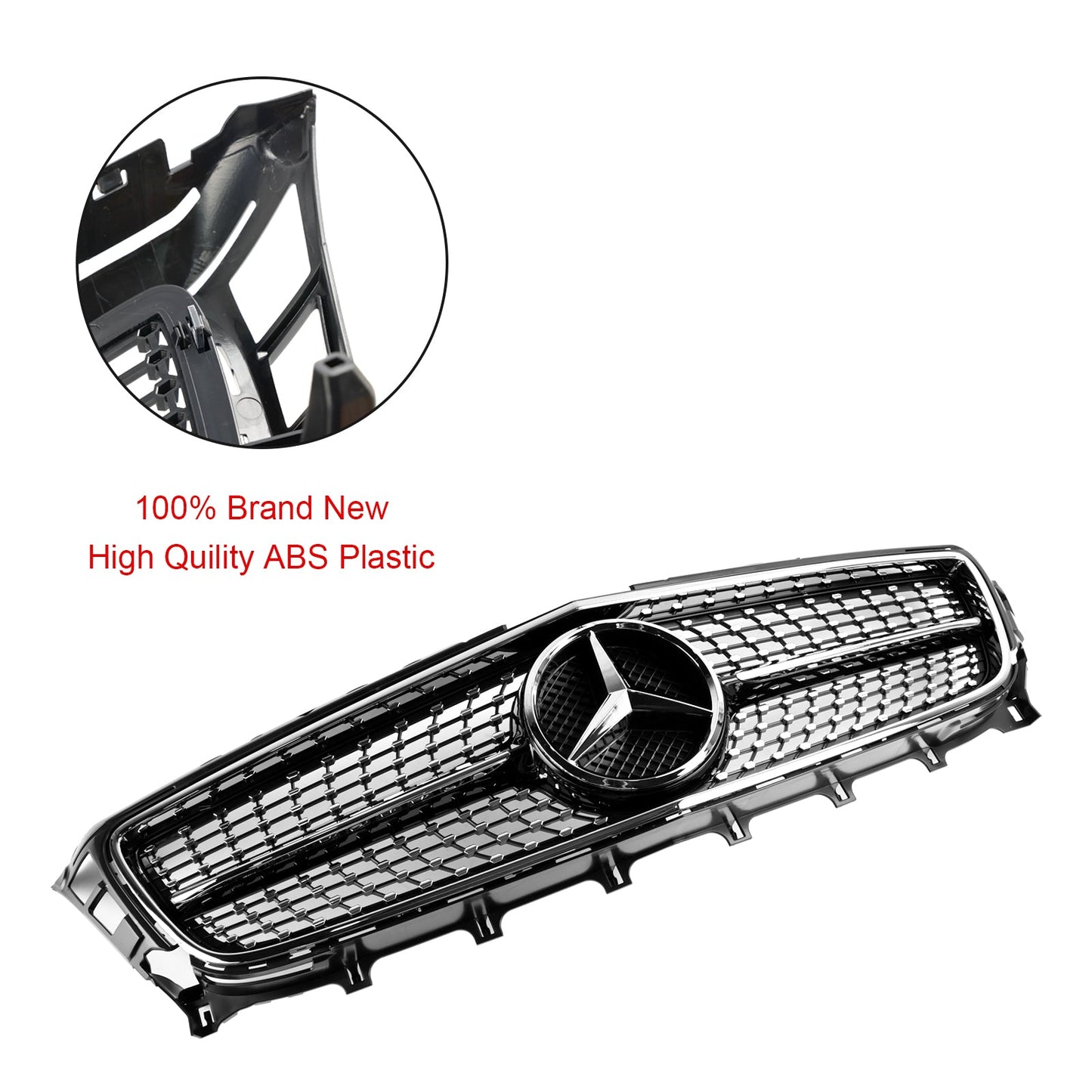2011-2014 Mercedes Benz CLS W218 C218 X218 CLS250/350/400/500/550 Diamond / AMG Style Grille Front Bumper Black Grill