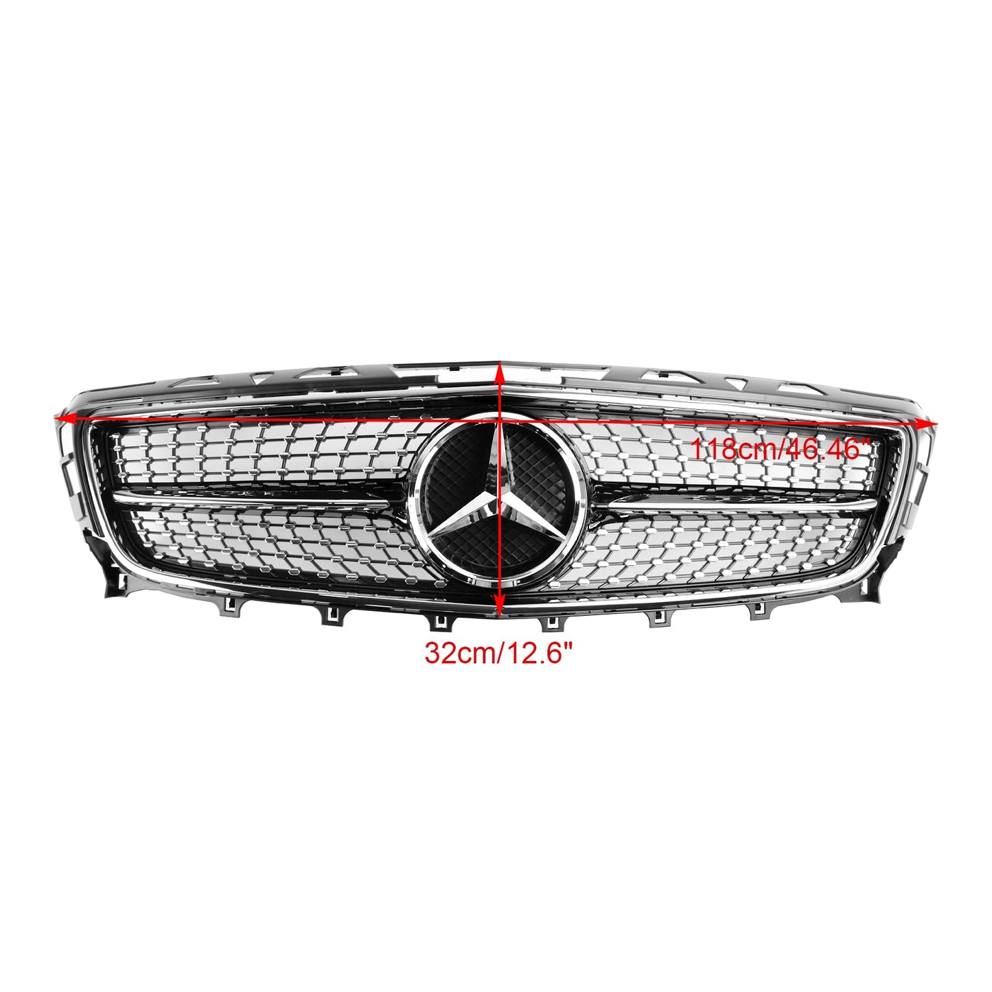 2011-2014 Mercedes Benz CLS W218 C218 X218 CLS250/350/400/500/550 Diamond / AMG Style Grille Front Bumper Black Grill