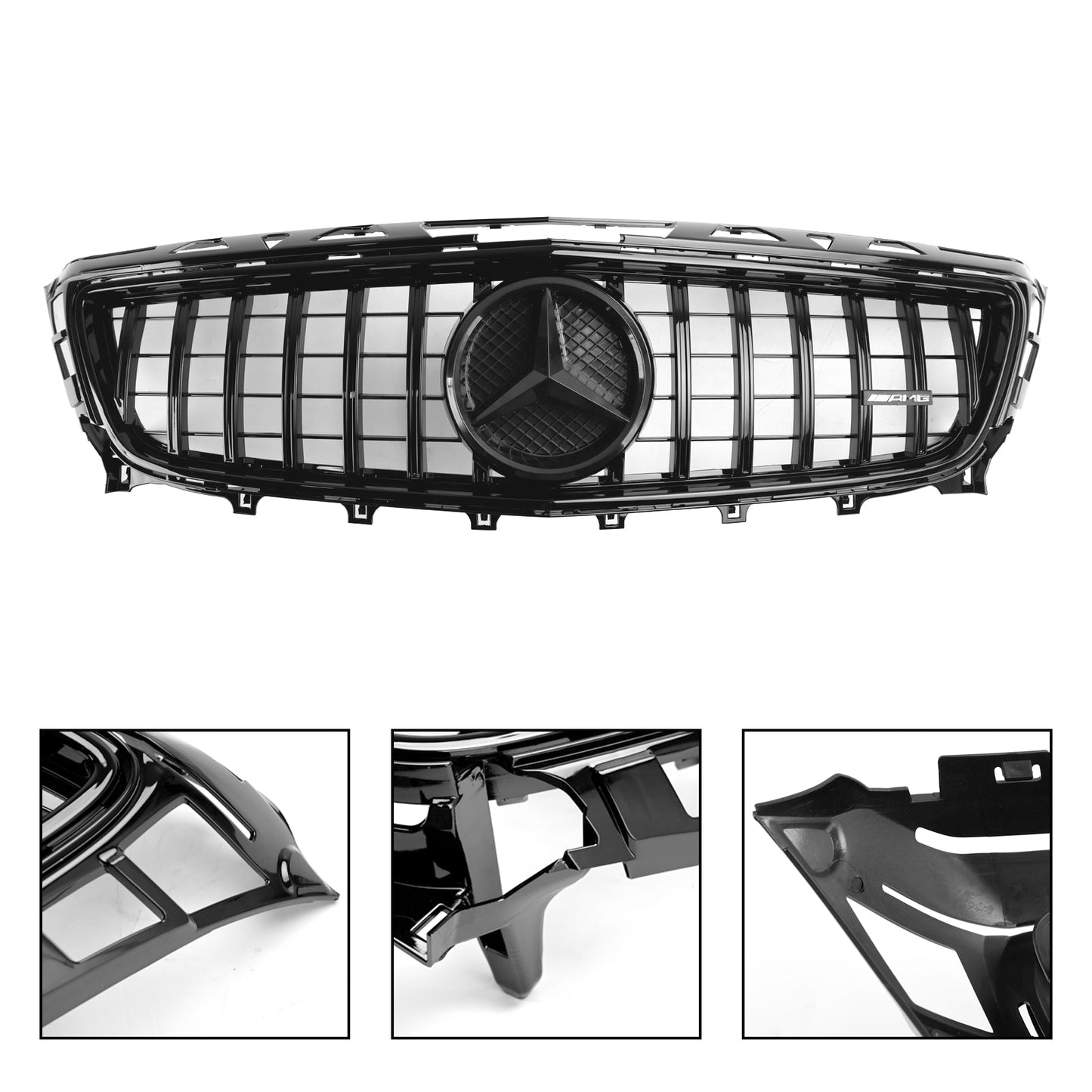 2011-2014 Mercedes Benz CLS W218 C218 X218 CLS250/350/400/500/550 Diamond / AMG Style Grille Front Bumper Black Grill