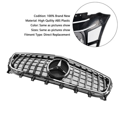 2011-2014 Mercedes Benz CLS-Class W218 C218 X218 Upper Bumper Chrome Grille W/ Emblem GTR Style Front Grille
