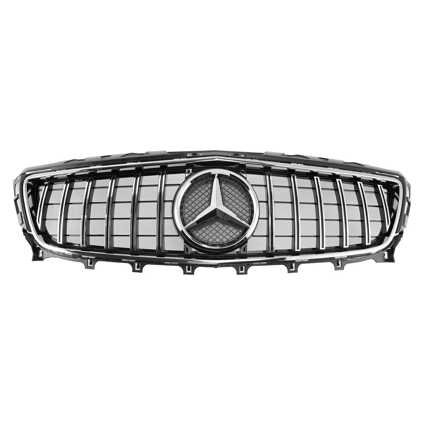 2011-2014 Mercedes Benz CLS-Class W218 C218 X218 GTR Styel Grill Front Bumper Chrome Replacement Grille W/ Emblem