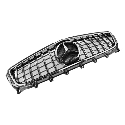 2011-2014 Mercedes Benz CLS-Class W218 C218 X218 Upper Bumper Chrome Grille W/ Emblem GTR Style Front Grille