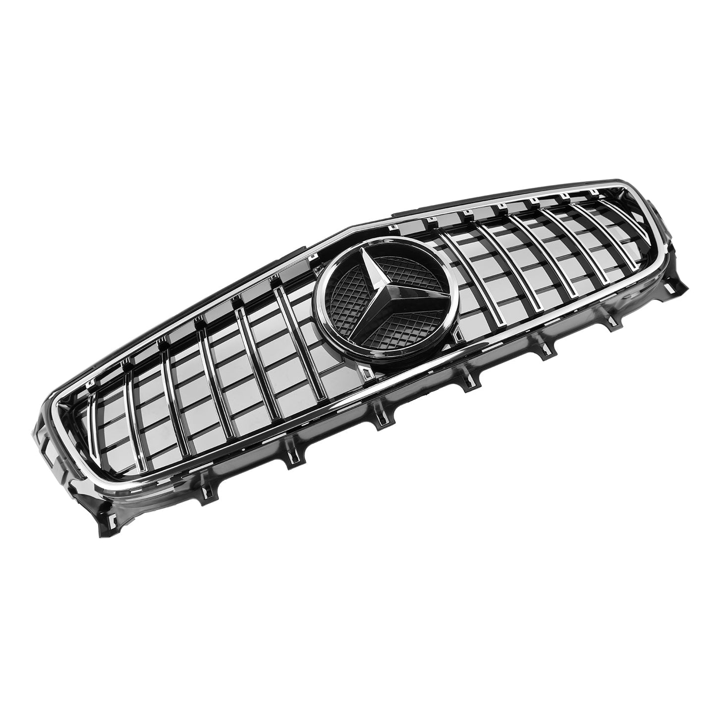 2011-2014 Mercedes Benz CLS-Class W218 C218 X218 GTR Styel Grill Front Bumper Chrome Replacement Grille W/ Emblem