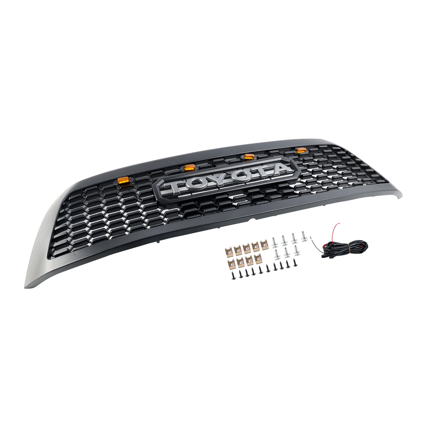 2008-2018 Toyota Sequoia Front Bumper Grill Matte Black Grille With Led Lights