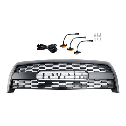 Toyota Tundra 2003 2004 2005 2006 TRD PRO Style With LED Light Grill Front Bumper Black Grille