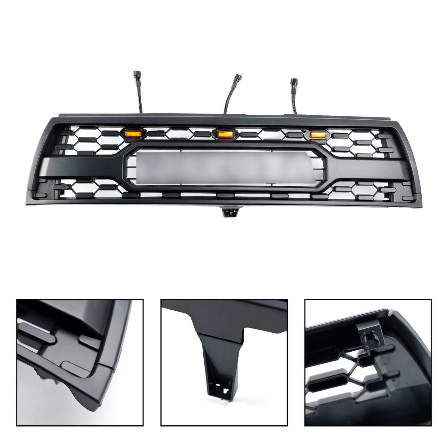 Toyota 4Runner 1996 1997 1998 1999 2000 Front Grill TRD PRO Style Black Replacement Grille With LED Light & Letter