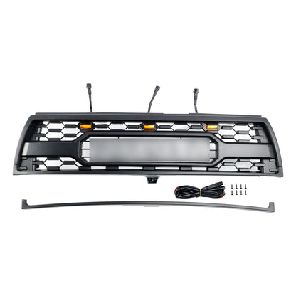 1996-2000 Toyota 4Runner TRD PRO Style Front Bumper Grill Matte Black Grille W/ LED Light