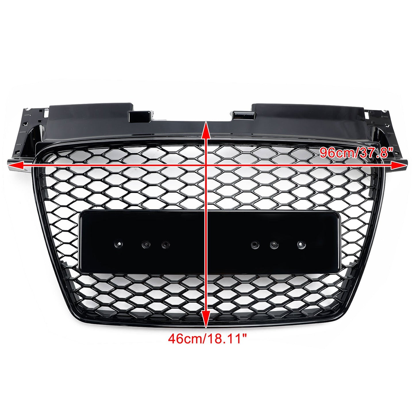 2006-2014 Audi TT /TTS J8 MK2 Honeycomb Front Grill RS Glossy Black Air Intake Radiator Sport Grille