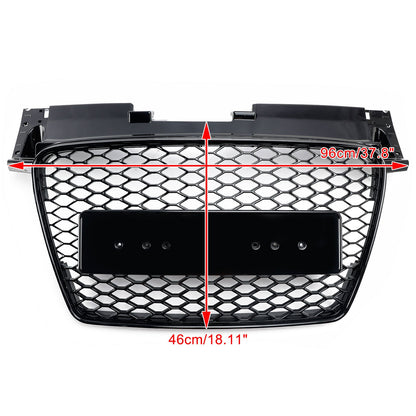 2006-2014 Audi TT /TTS J8 MK2 Honeycomb Front Grill RS Glossy Black Air Intake Radiator Sport Grille