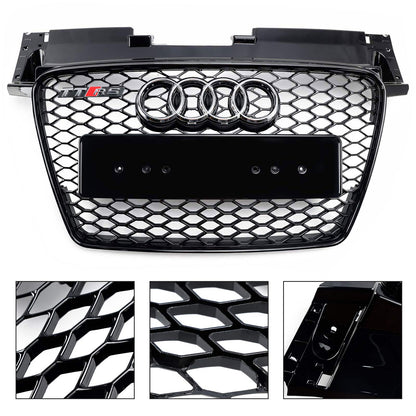 2006-2014 Audi TT TTS J8 MK2 RS Style Front Honeycomb Grill Replacement Black Grille