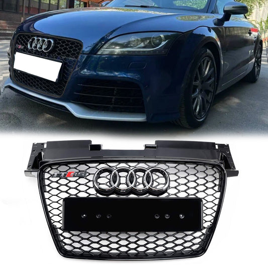 2006-2014 Audi TT TTS J8 MK2 RS Style Front Honeycomb Grill Replacement Black Grille
