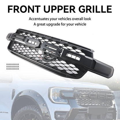 2023-2024 Ford Ranger Next Gen T9 Front Bumper Grill Black Grille W/ LED Light