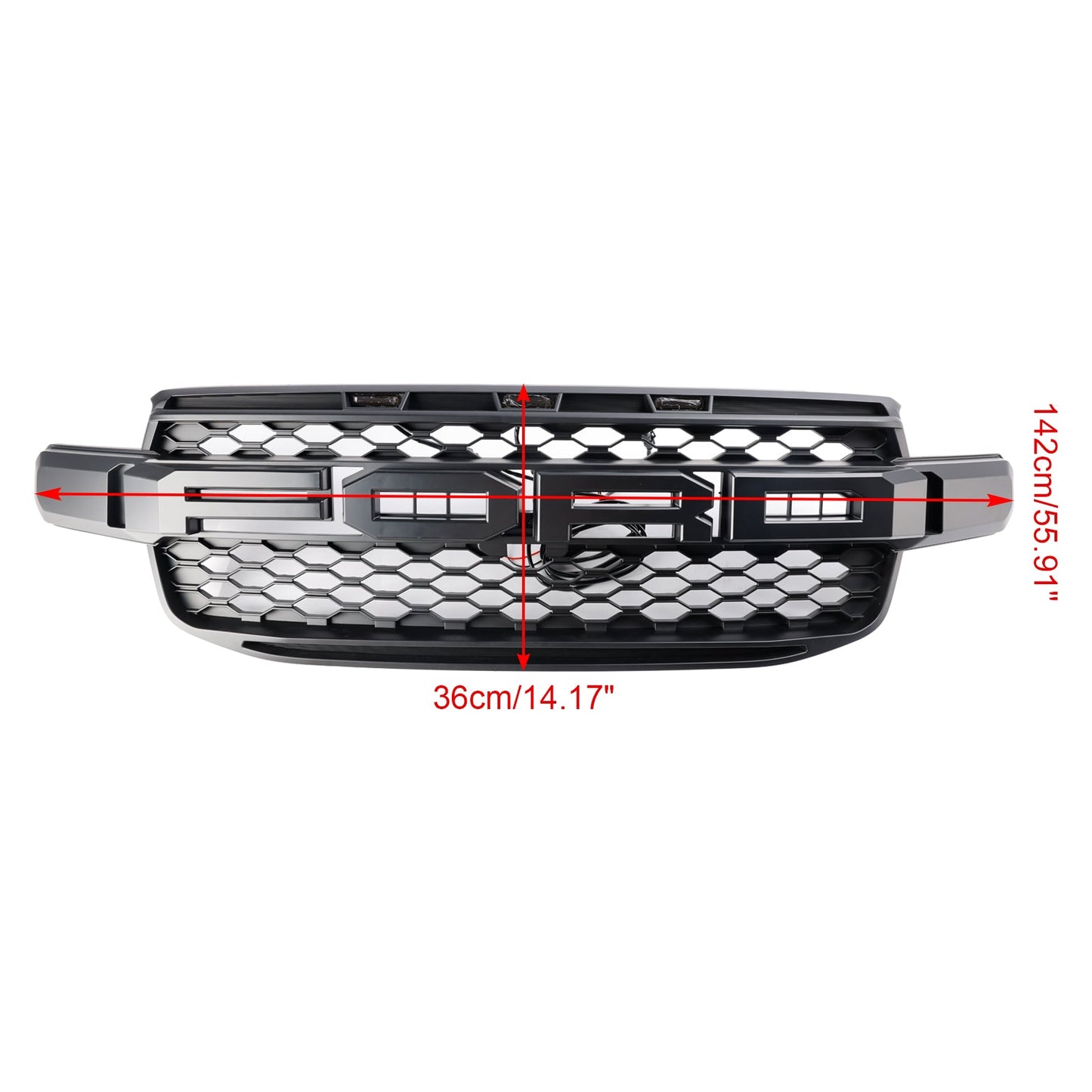 2023-2024 Ford Ranger Next Gen T9 Front Bumper Grill Black Grille W/ LED Light
