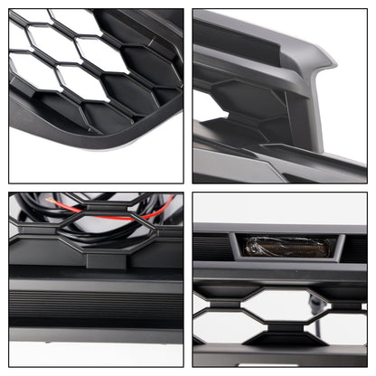 2023 2024 Ford Ranger Front Grill Raptor Black Grille With White LED Light With Camera Mount
