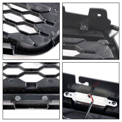 2023 2024 Ford Ranger Front Grill Raptor Black Grille With White LED Light With Camera Mount