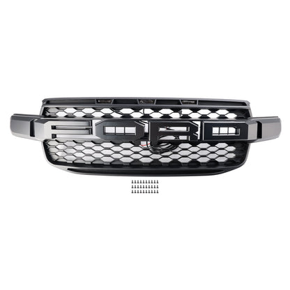 2023-2024 Ford Ranger Next Gen T9 Front Bumper Grill Black Grille W/ LED Light