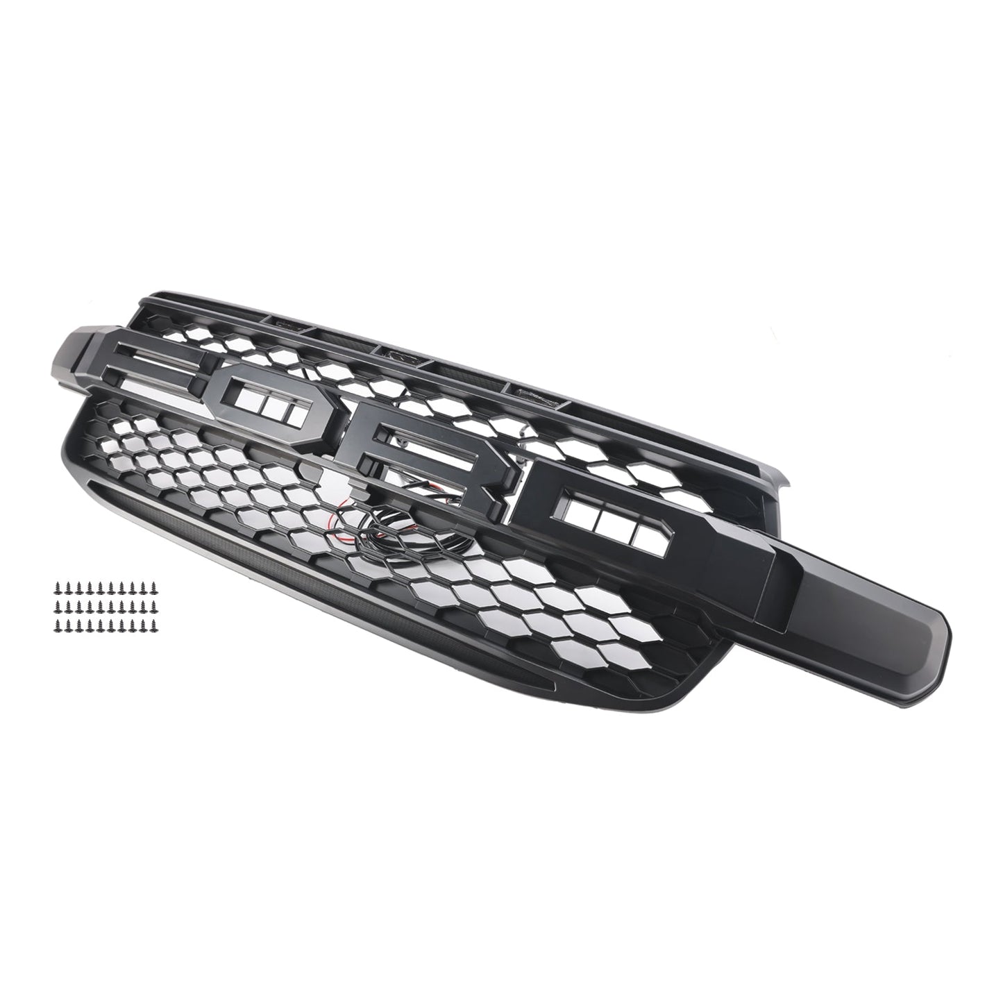 2023 2024 Ford Ranger Front Grill Raptor Black Grille With White LED Light With Camera Mount