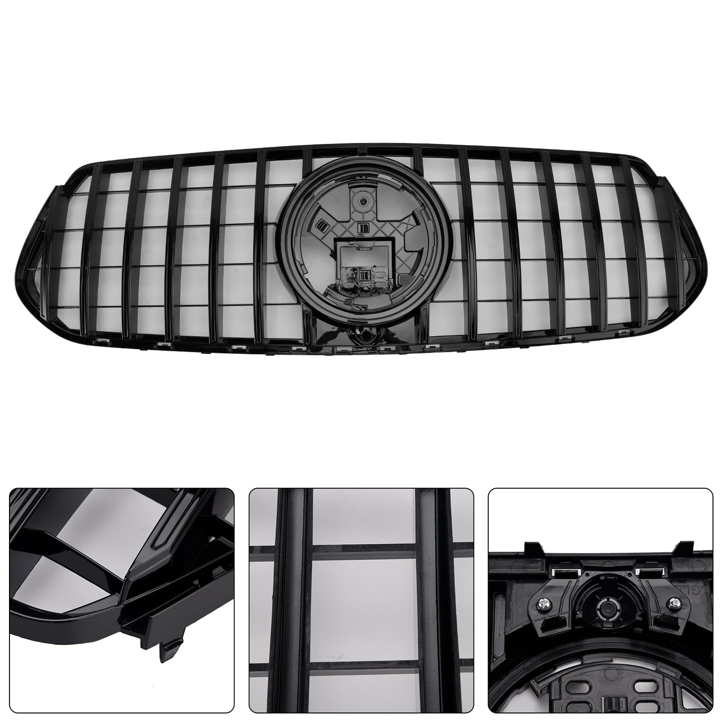 2019-2023 Mercedes Benz GLE Class C167 V167 GT Style Grill Front Bumper Glossy Black Grille