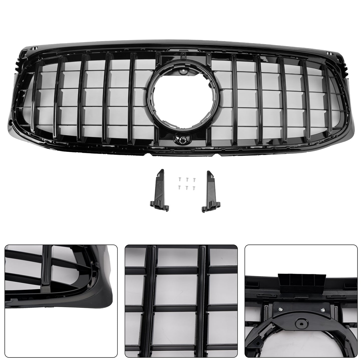 2020-2023 Mercedes Benz GLB-Class X247 GT Style Grill Front Bumper Replacement Glossy Black Grille