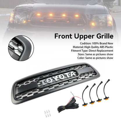 Toyota Sequoia 2001 2002 2003 2004 Front Replacement Grille TRD RPO Style Black Honeycomb Grill W/ LED Lights