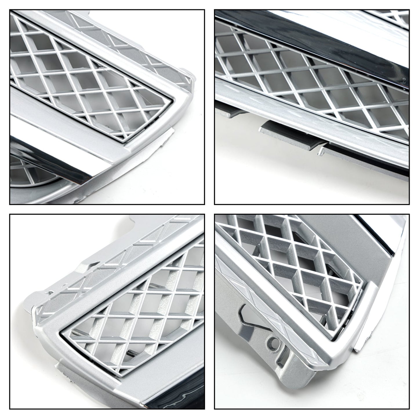 2007-2008 Mercedes Benz SL-Class R230 SL500 SL550 SL600 SL63 AMG Front Bumper Grill Silver Chrome Grille