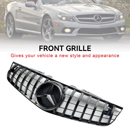 2009-2012 Benz SL-Class R230 SL500 SL550 SL63 SL65 Mercedes Front Bumper Upper Grill AMG Style Grill Replacement