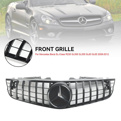 2009-2012 Benz SL-Class R230 SL500 SL550 SL63 SL65 Mercedes Front Bumper Upper Grill AMG Style Grill Replacement