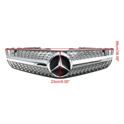 2009-2012 Benz SL-Class R230 SL500 SL550 SL63 SL65 Mercedes Front Bumper Upper Grill AMG Style Grill Replacement