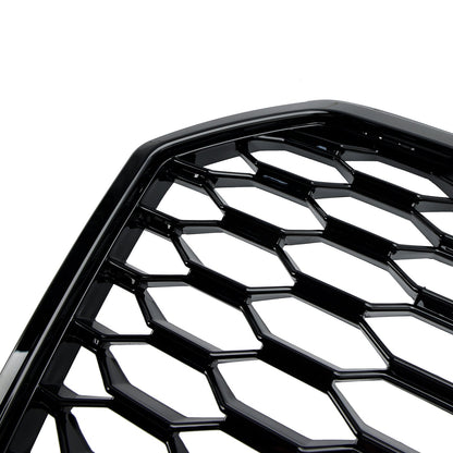 2016 2017 2018 Audi A7 / A7 Sline / S7 4G Front Bumper Honeycomb Grill RS7 Style Black Sport Mesh Grille W/ Ring Emblem