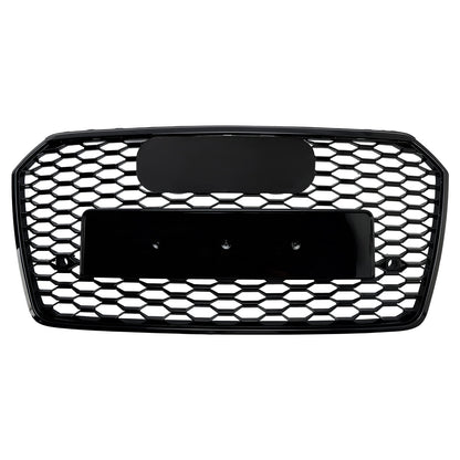 2016 2017 2018 Audi A7 / A7 Sline / S7 4G Front Bumper Honeycomb Grill RS7 Style Black Sport Mesh Grille W/ Ring Emblem