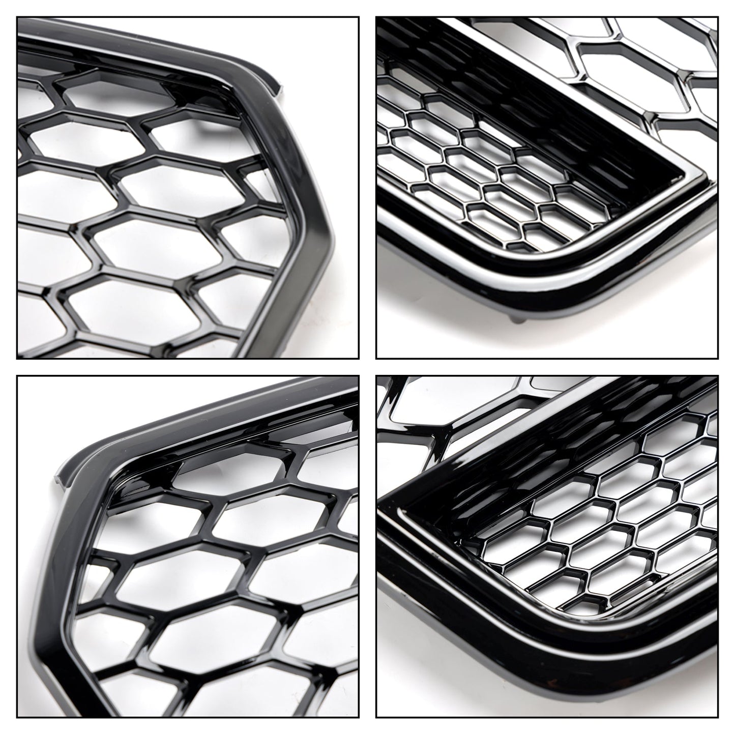 2016 2017 2018 Audi A7 / A7 Sline / S7 4G Front Bumper Honeycomb Grill RS7 Style Black Sport Mesh Grille W/ Ring Emblem