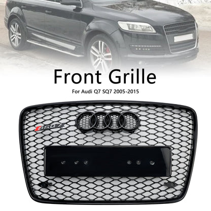 2005-2015 Audi Q7 /Q7 Sline /SQ7 Hoenycomb / Slat Style Grill Air Intake Radiator Front Bumper Grille With RIng Emblem