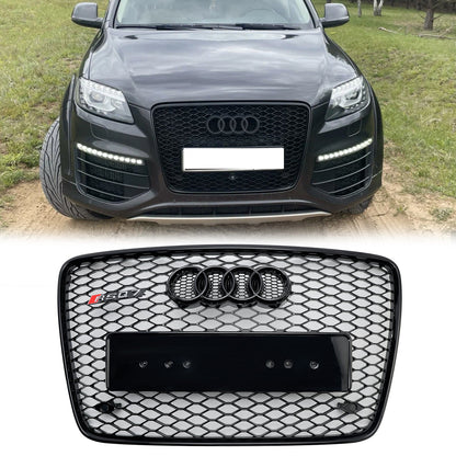 2005-2015 Audi Q7 /Q7 Sline /SQ7 Hoenycomb / Slat Style Grill Air Intake Radiator Front Bumper Grille With RIng Emblem