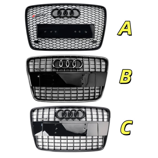 2005-2015 Audi Q7 /Q7 Sline /SQ7 Hoenycomb / Slat Style Grill Air Intake Radiator Front Bumper Grille With RIng Emblem