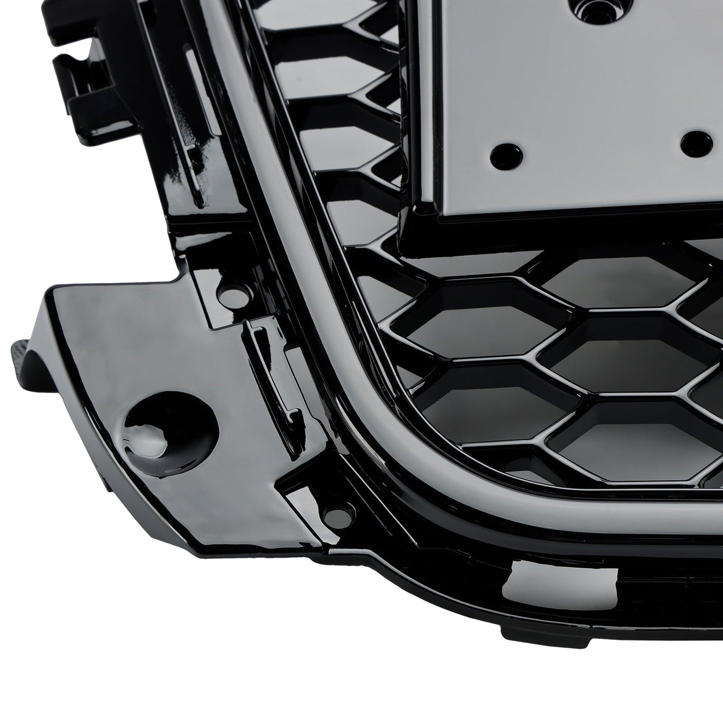2008-2013 Audi 8P A3/ A3 Sline/ S3 Black Honeycomb Front Grille RS3 Mesh Hex Bumper Replacemetn Grill With Ring Emblem